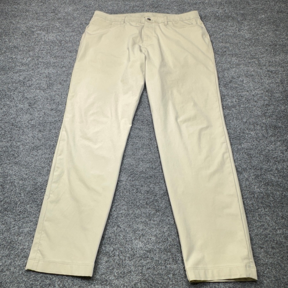 Lululemon Commission Pants Mens 36 Beige Khaki ABC 5 Pocket Golf Stretch Flat